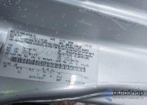 2013 Ford Focus Se z USA, uszkodzony, nr VIN 1FADP3F29DL199552